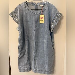 NWT Entro Denim & Pearl Dress (size Large)